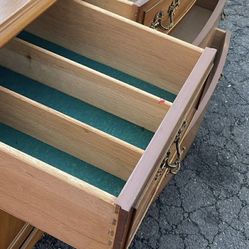 DELIVERY Available. Bassett Solid Wood Long Dresser With Big Drawers. Drawers Sliding Smoothly 