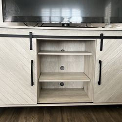 White With Black Tv Stand 