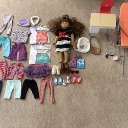 American girl doll with accessories