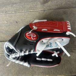 Rawlings PL10DSSW Baseball Glove 10” RHT Youth Players Series Black Red Kids 