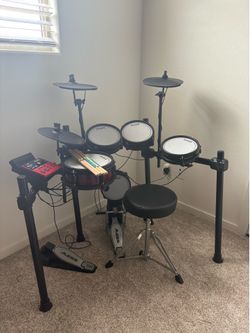 Used Alesis Nitro Pro Electronic Drum Kit with Drum Stool and Two Pairs of Drumsticks