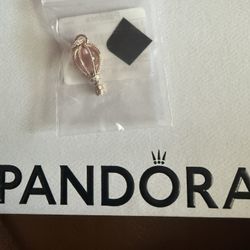 New Pandora Rose Gold Pink Hot Air Balloon Dangle Charm