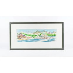 NY: Panoramic Philly Skyline Watercolor