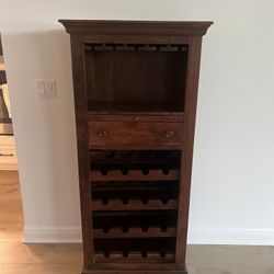 Wood Bar Tower Bar Cart 