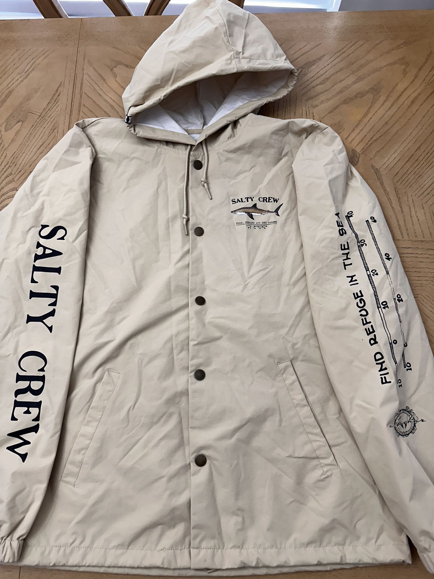 Salty Crew Bruce Snap hoodie Jacket  “Thrill Seekers and Risk Takers” Size Large 