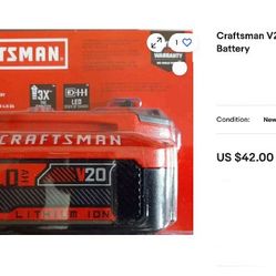Craftsman Battery  Pack 20v New