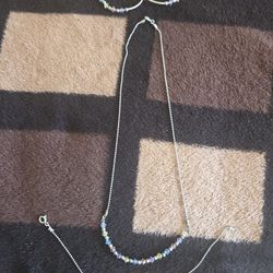 Juego de aretes, cadena y pulsera De plata original de Taxco
