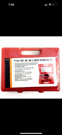 YF-1033 43PC, UNF, UNC & METRIC RETHREADER kit