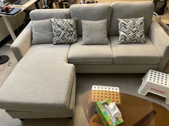 Gray Sectional Sofa with Chaise Lounge