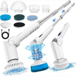 Electric Spin Scrubber – Cordless Cleaning Brush w/ Digital Display & 8 Brush Heads