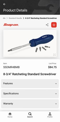 Snap-on Ratcheting Screwdriver