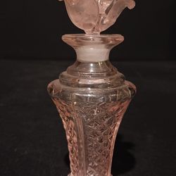 Pink Lidded Glass Perfume Bottle 