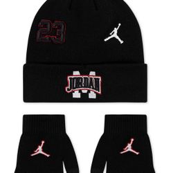 Nike Air Jordan 2-piece set includes a beanie Gloves 