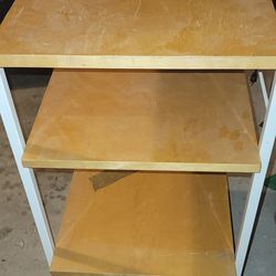 4tier Metal and Wood Rolling Cart