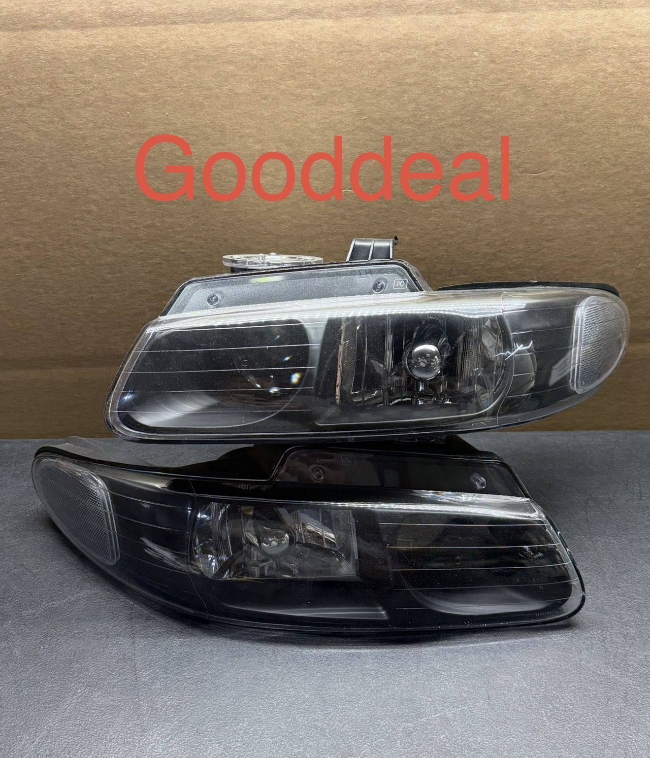 #OH150 96-00 Dodge Caravan Black Projector Halogen Headlight Pair