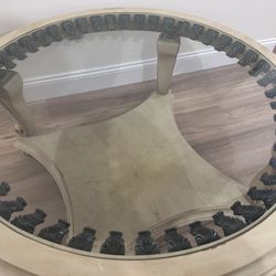 Platine de Royale Style Oval Glass Coffee Table – French Provincial Luxury