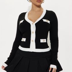 Black Cardigan Sweater (large)