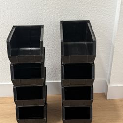 Black Stackable Storage Bins