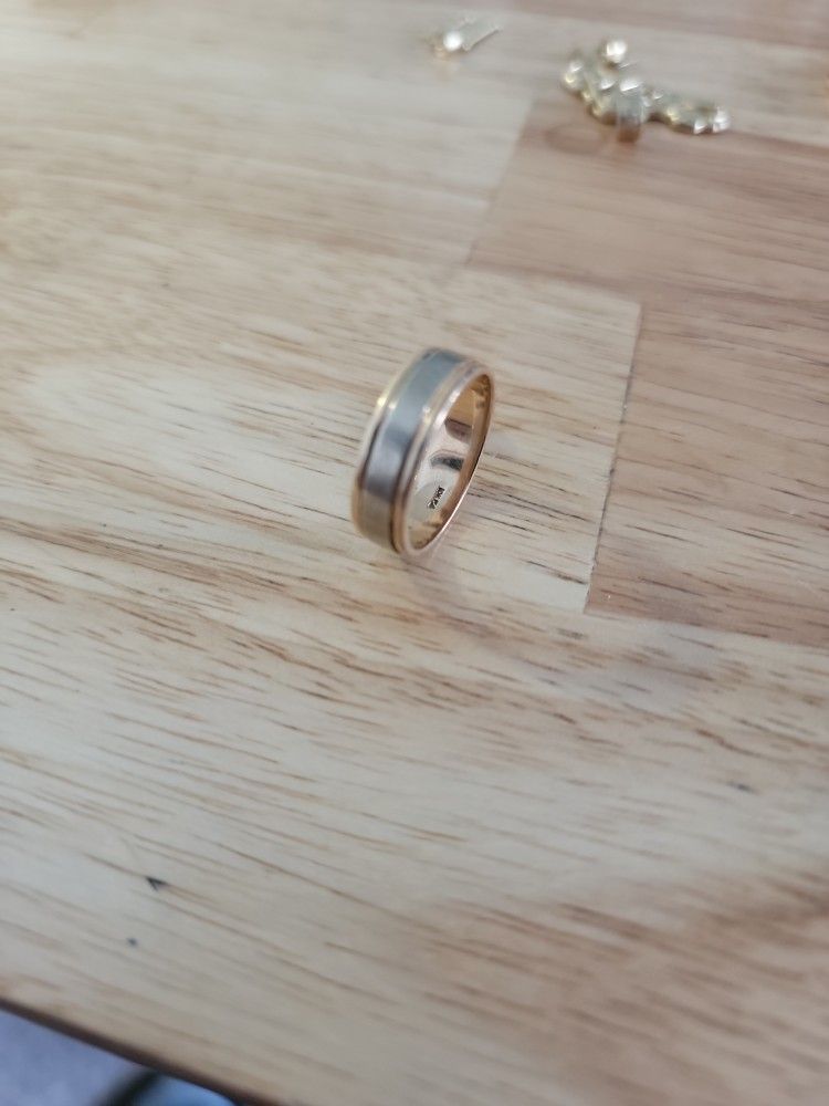 2 Tone 10k Wedding Band