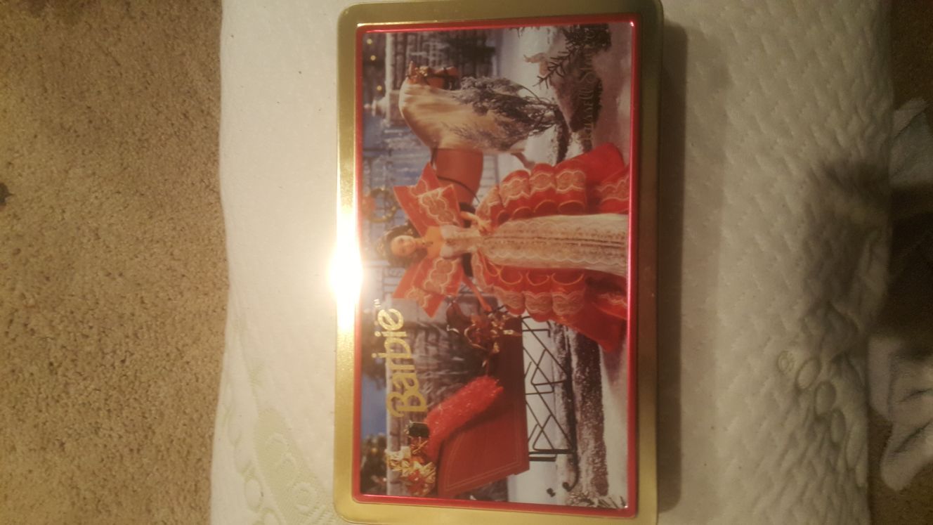 1998 Collectible Holiday BARBIE Metal Candy TIN Russell Stover Special Edition
