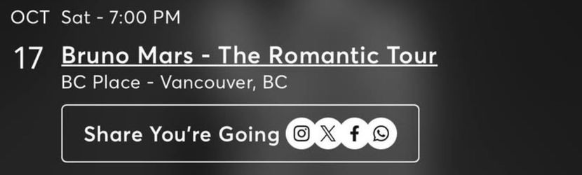 Bruno Mars Vancouver Oct 17