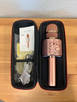 BONAOK Q37 Wireless Karaoke Microphone Rose Gold