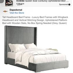 Grey Upholstery Headboard 