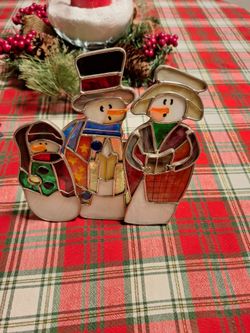 Stain Glass Snowmen 
