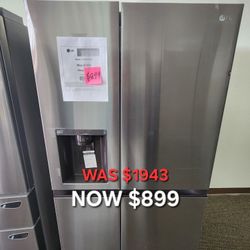 27 cu.ft Side by Side Refrigerator w


Door Cooling and lce and Water
Dispenser in PrintProof Stainless
Steel