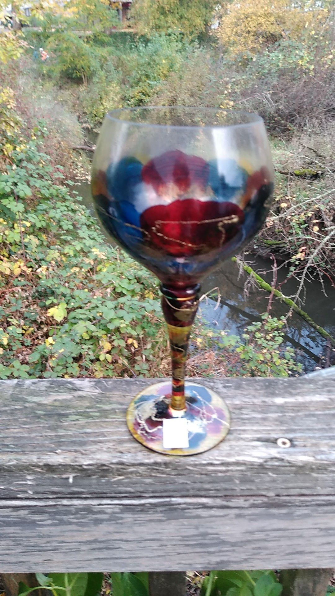 Royal Darube wine goblets hand painted in Romania