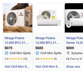 Mirage 1 Ton Mini Split Air Conditioner