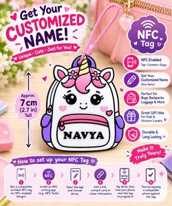 Custom NFC tags for kids and travel bags