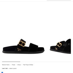 Prada triangle-logo velvet slides