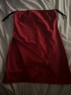 red tube top with a slit