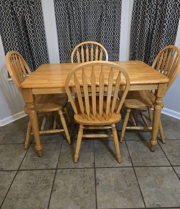 All Wooden Farmhouse Kitchen Table Set
