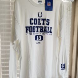 Peyton Manning #18 NFL Colts Long Sleeve Football Shirt 
