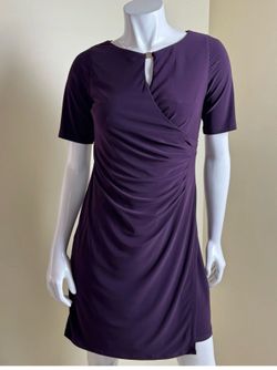 Anne Klein Women's Blouson Dress Purple Sz  10P