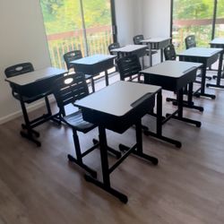 Student Desk and Chair with Pedestal Frame