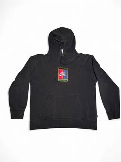 Vintage Y2K Nike SB Hoodie Mens Box Logo Skateboarding Pullover Sweatshirt Streetwear - Size Large