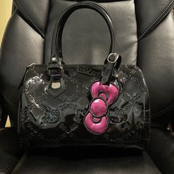 Loungefly Hello Kitty Sanrio Black Embossed Logo Bag