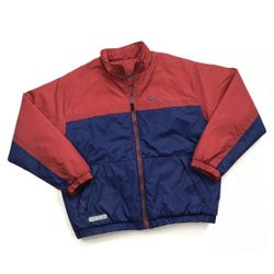 VINTAGE NIKE PUFFER JACKET XL YOUTH REVERSIBLE WINDBREAKER HOODIE SWOOSH TRAVIS