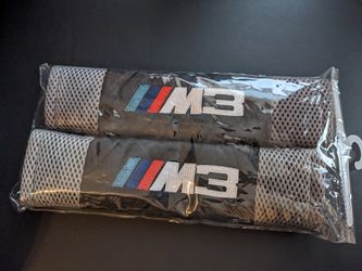 Pair Premium Leather BMW M3 Seat Belt Cover Shoulder Pad Cushions