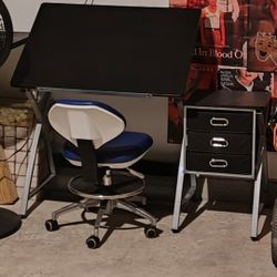 Drawing painting table foldable with hospital chair 