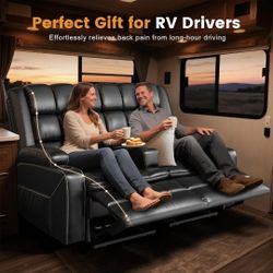 Loveseat Recliner Sofa RV Wall Hugger Double Recliner Couch, Black