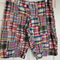 Men’s Plaid Cotton Short, Size S