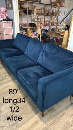 Blue Suade couch $125
