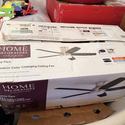 NEW Home Decorators Ashby Park 52" LED Brushed Nickel Ceiling Fan C1