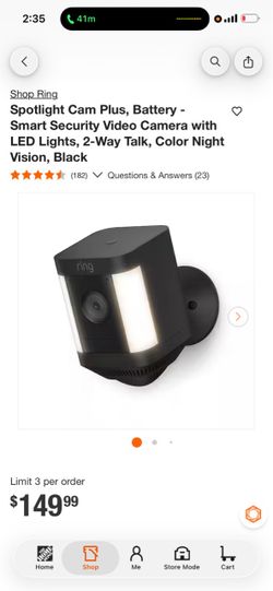 Ring Spotlight Cam Plus Battery – Black