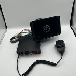 High Power 9 Tones Siren DC 12V 200W, Handheld Microphone, Black 