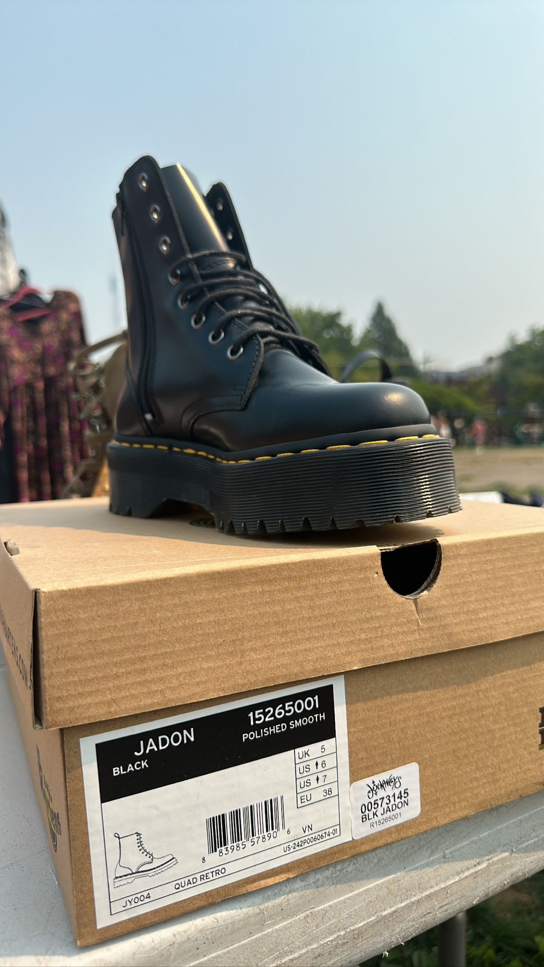 Doc Marten Jadon- Smooth Black Platform Boot